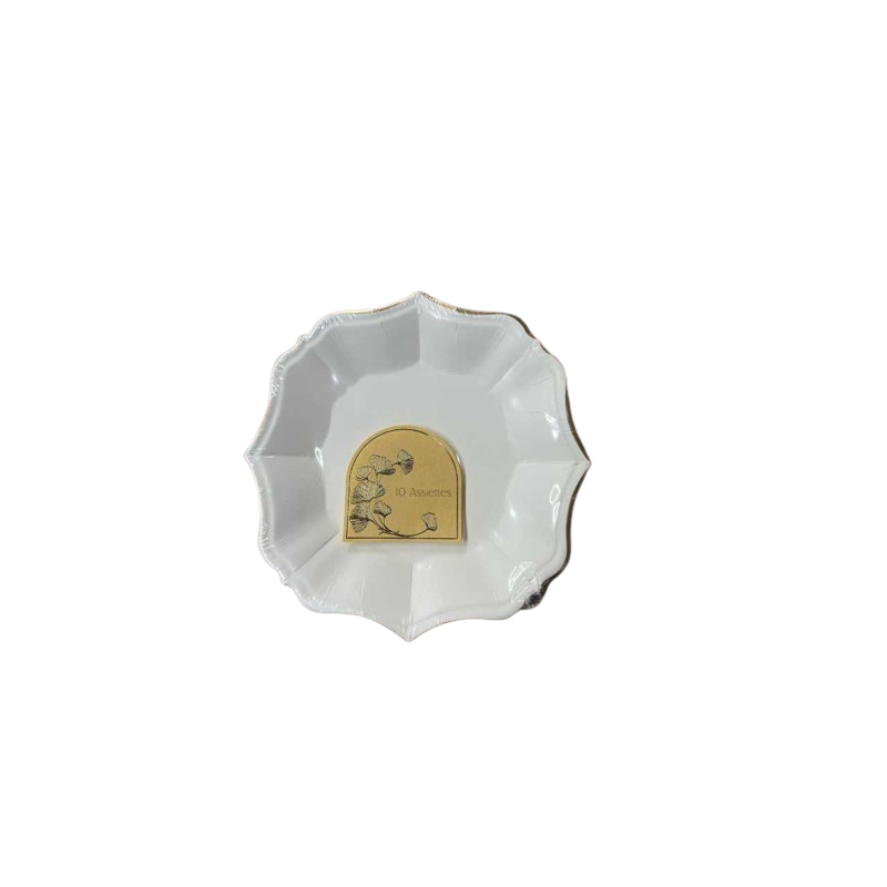Lot de 10 assiettes dessert blc