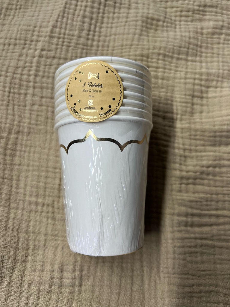 Lot de 10 gobelets blanc
