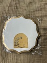 Lot de 20 serviettes  blanc or