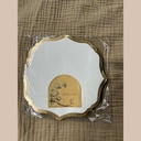 Lot de 20 serviettes  blanc or
