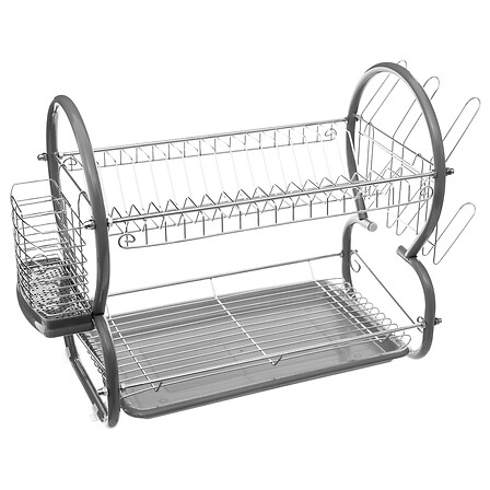 Egouttoir 2 niveaux en metal chromé