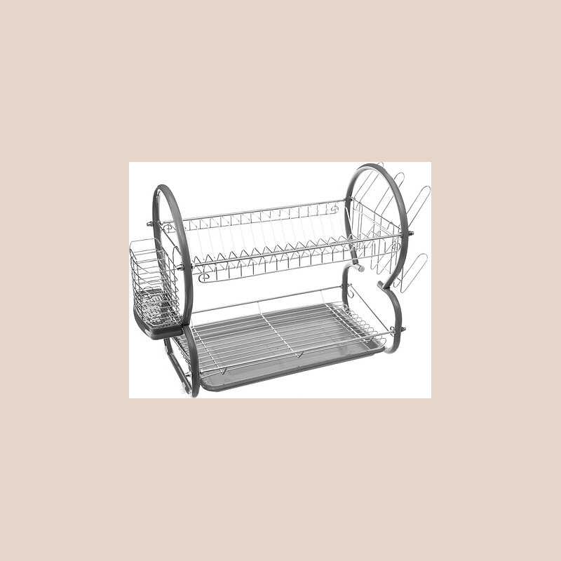 Egouttoir 2 niveaux en metal chromé