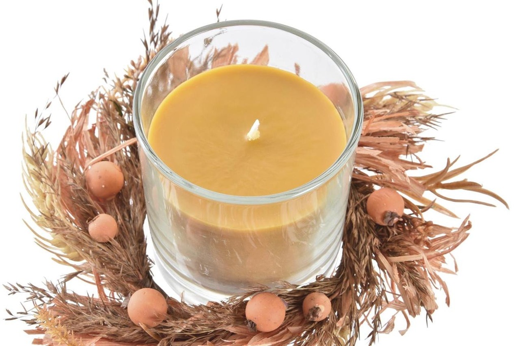 Bougie cire 15,5x15,5x9 200 gr, parfumée 2 mod.