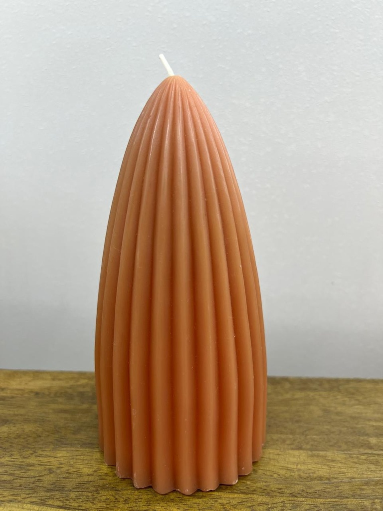 Bougie cire 9x9x18 533 gr-terracotta