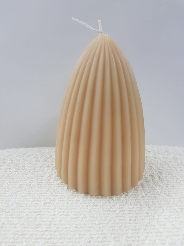 Bougie cire 9x9x13 435 gr-beige