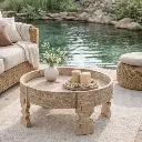 Petite table ronde naturel diamètre 60 cm