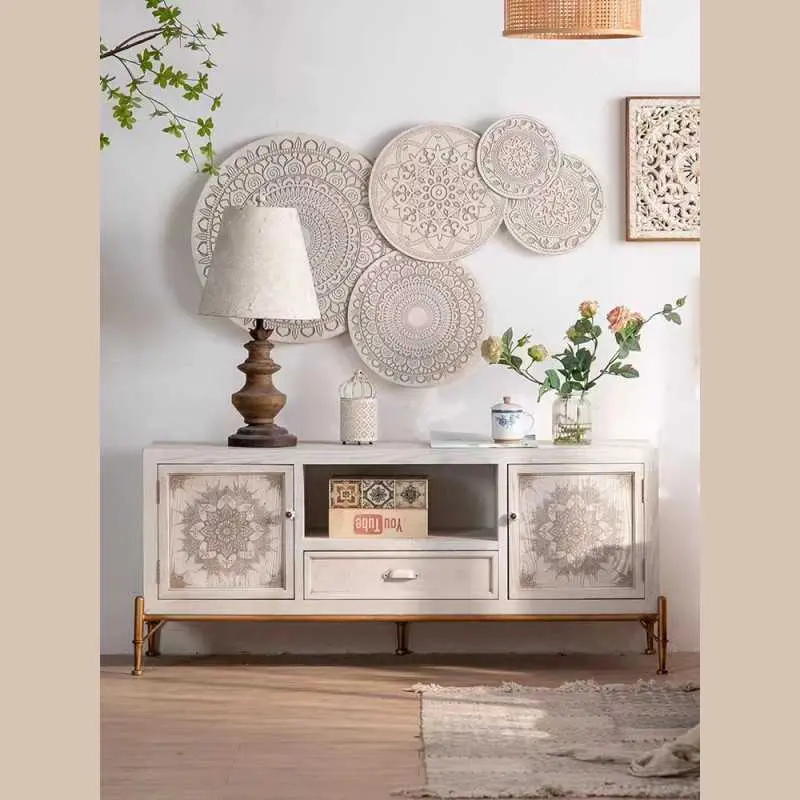 Meuble tv horizon - "mandala blanc"