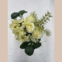 Bouquet rose hortensia et eucalyptus coloris blanc