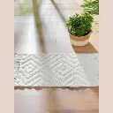 Tapis rectangle a franges 50 x 80 cm coton/polyester uni nara