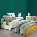 Parure couette 6 p. 240 x 220 cm imprime 42 fils allover juliane