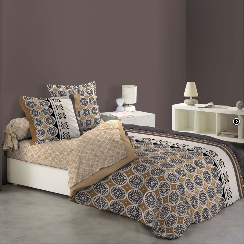Parure couette 6 p. 240 x 220 cm imprime 42 fils allover janina