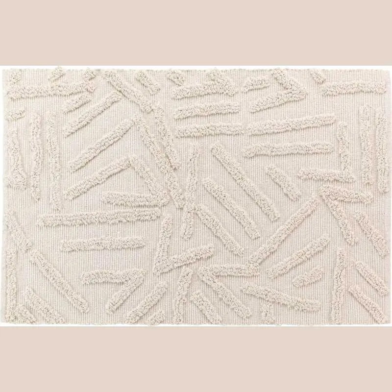 Tapis rectangle 60 x 90 cm coton/polyester tufte athena naturel