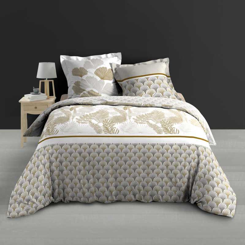 Parure 3 p. 260 x 240 cm percale imp. 78 fils allover melisse