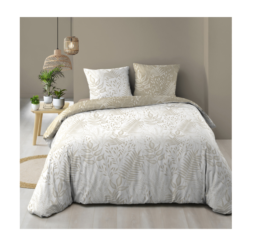 Parure 3 p. 260 x 240 cm imprime 57 fils allover cassia naturel