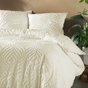 Parure 3 p. 260 x 240 cm microfibre unie tuftee heltie ivoire