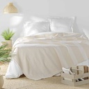 Couvre lit 2 personnes 220 x 240 cm coton/polyester tisse adele naturel