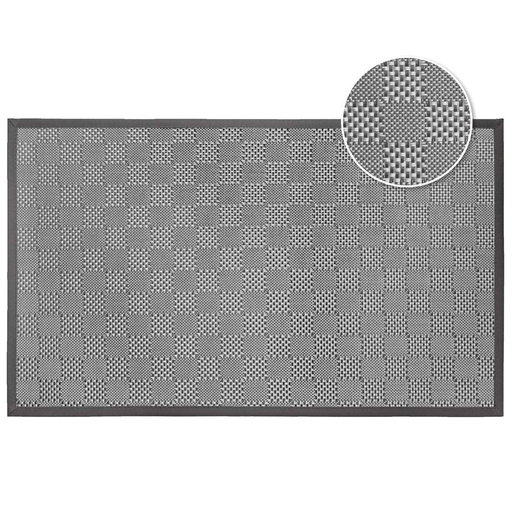 Tapis rectangle 45 x 75 cm pvc tisse simeo taupe