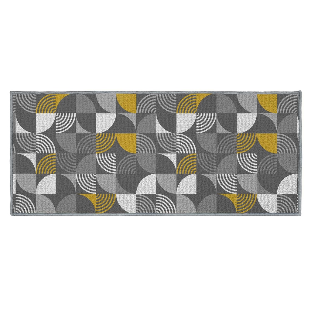 Tapis rectangle 50 x 120 cm imp rythmo gris