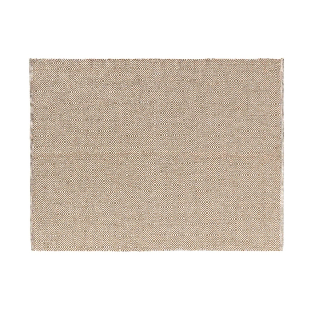 Tapis rectangle 120 x 170 cm jute coton uni blanc