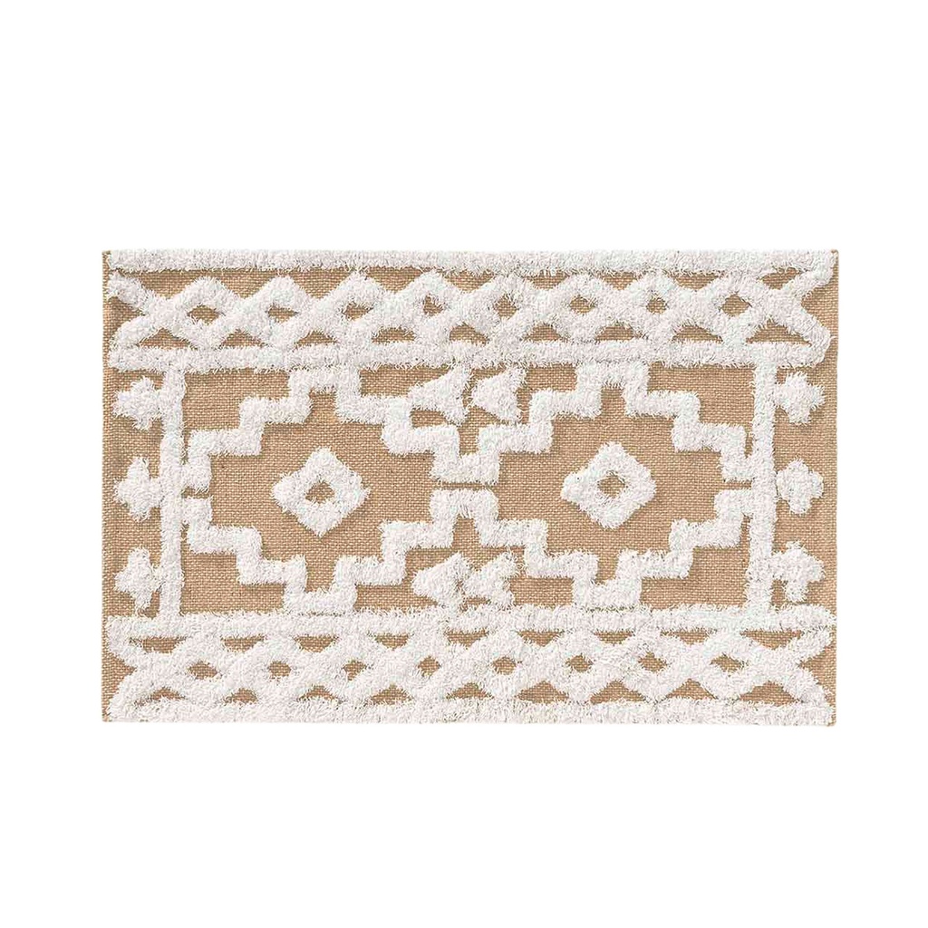 Tapis rectangle 60 x 90 cm jute uni+coton uni medine