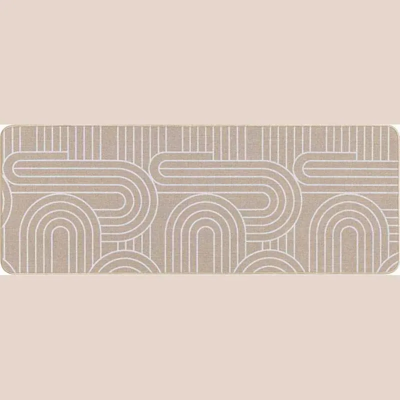 Tapis rectangle 45 x 120 cm tisse imprime modul blanc