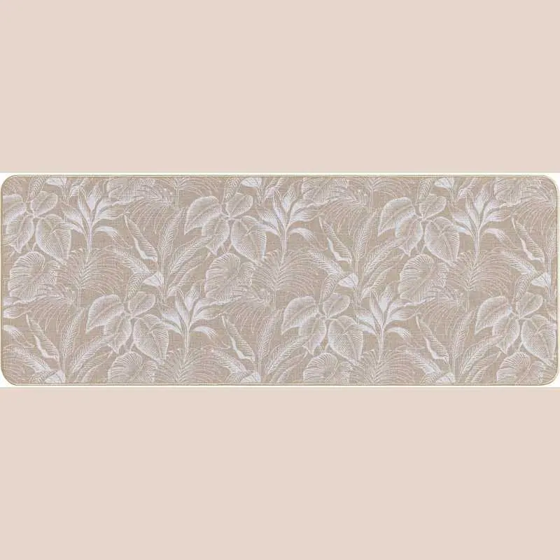 Tapis rectangle 45 x 120 cm tisse imprime stylis blanc