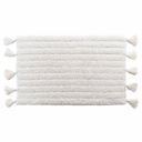 Tapis de bain+pompons 50 x 80 cm coton jacquard tufte minatis blanc/blanc