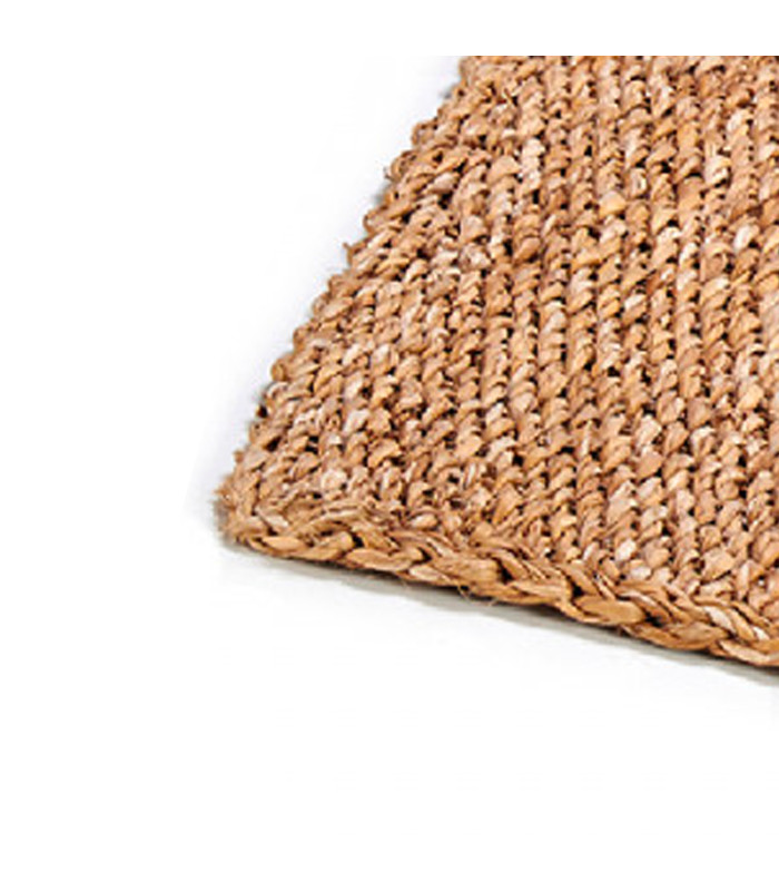 Tapis descente de lit tressé en jacinthe d'eau 90x60 cm