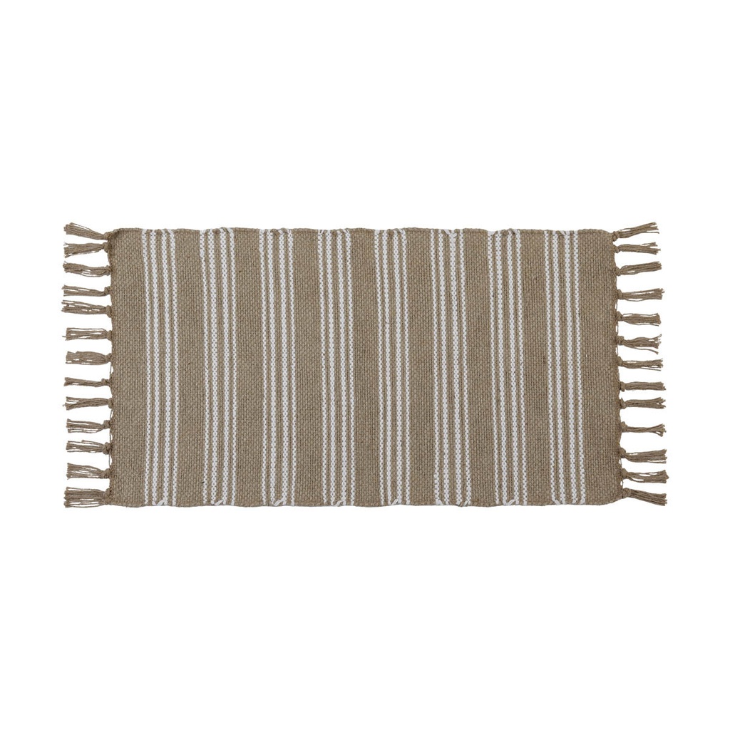 Tapis eden coton/jute 45x90 cm - naturel/blanc