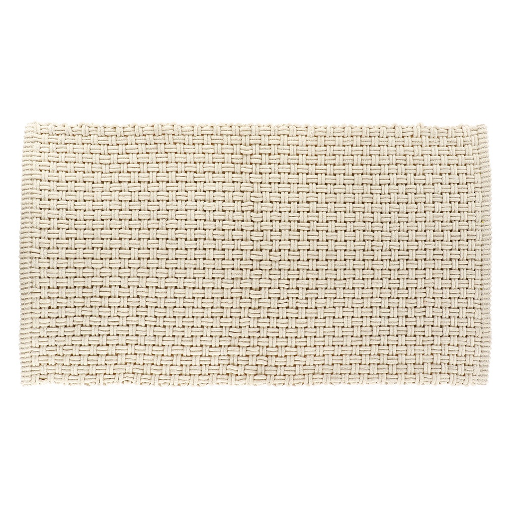 Tapis belem microfibre/coton aspect maille 45x90 cm - naturel