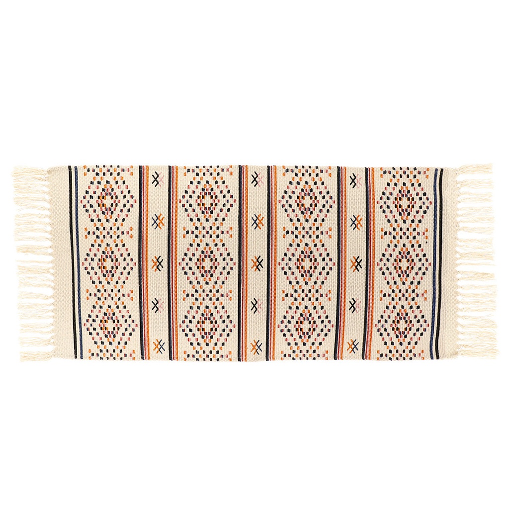 Tapis puebla coton/polyester/viscose/autres fibres imprime 45x90 cm - multicolore