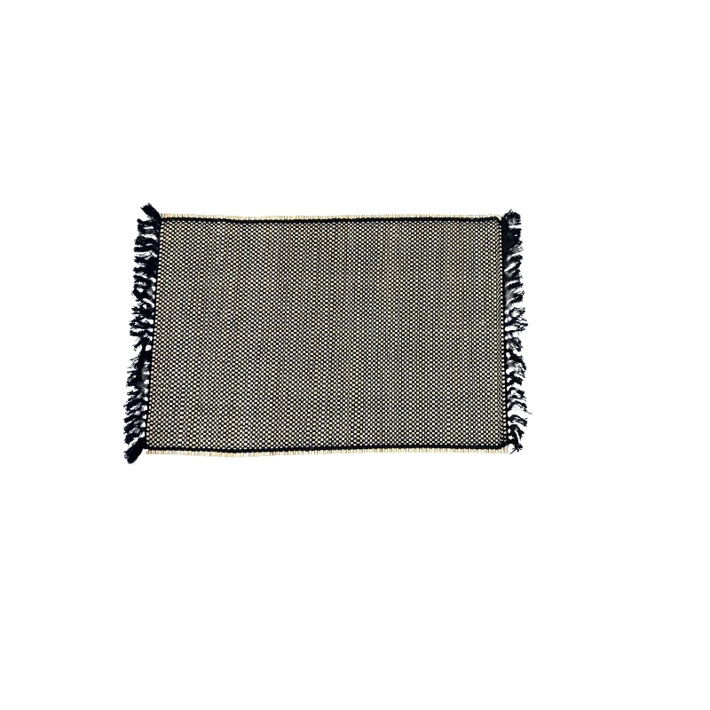 Tapis franges 90x60cm - noir