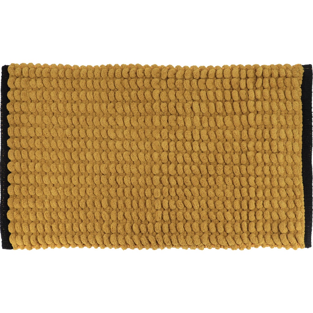 Tapis polyester/coton bicolore 45x75 cm - ocre/noir