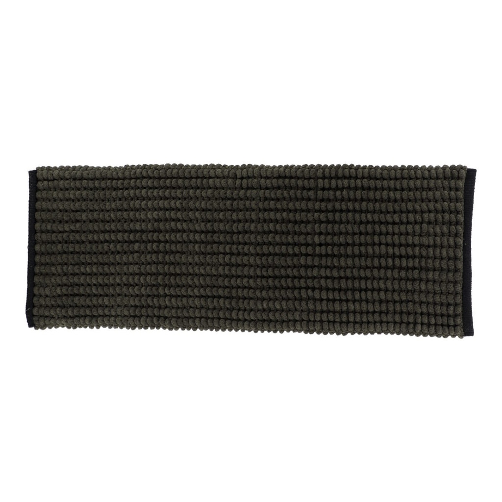 Tapis polyester/coton bicolore 45x120 cm - kaki/noir