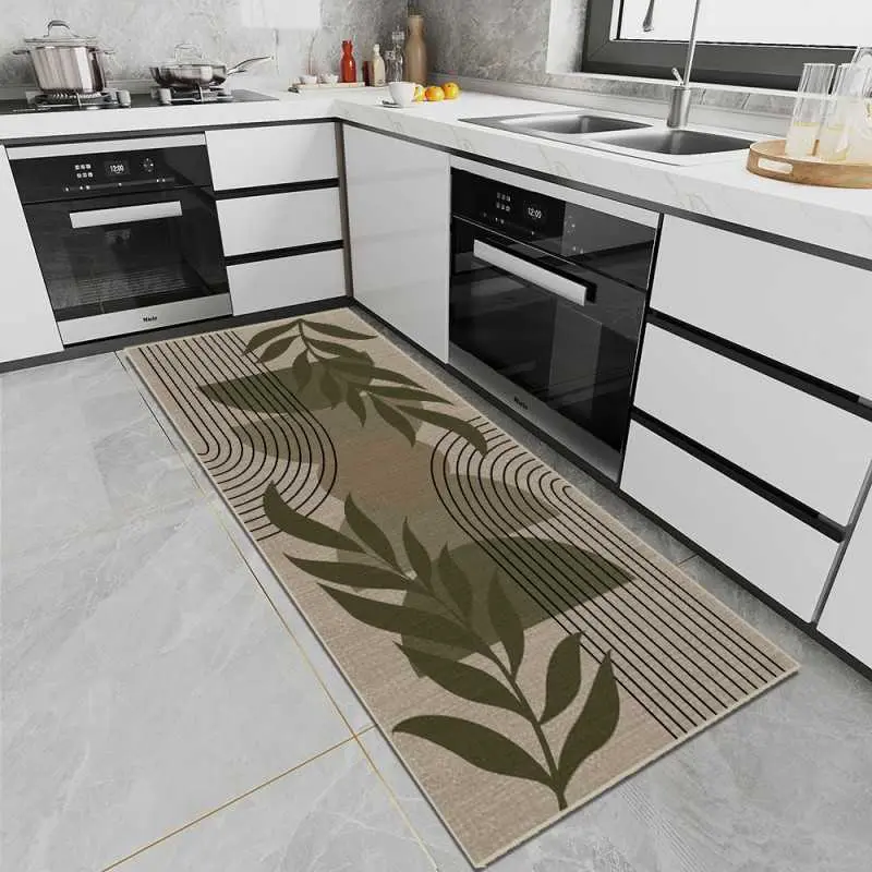 Tapis 50x120 impression jute " boho green"