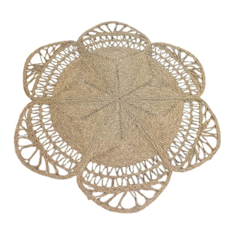 Tapis fibre seagrass 150x150x1 1125 gr. fleur