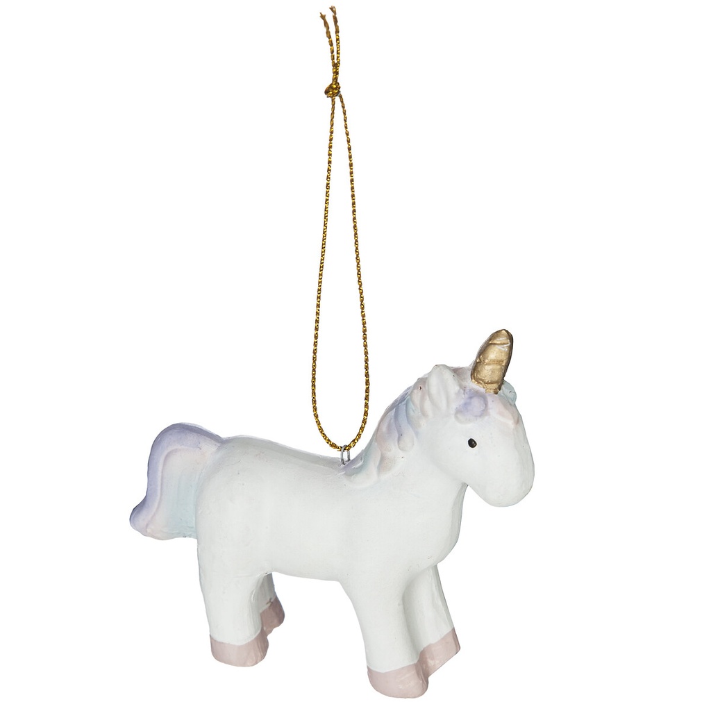 Suspension de noel ceram licorne pastel 8.5cm