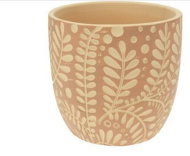 Pot a fleur ceramique orange branche