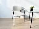 Chaise de salle à manger Velours Frédérique Blanc