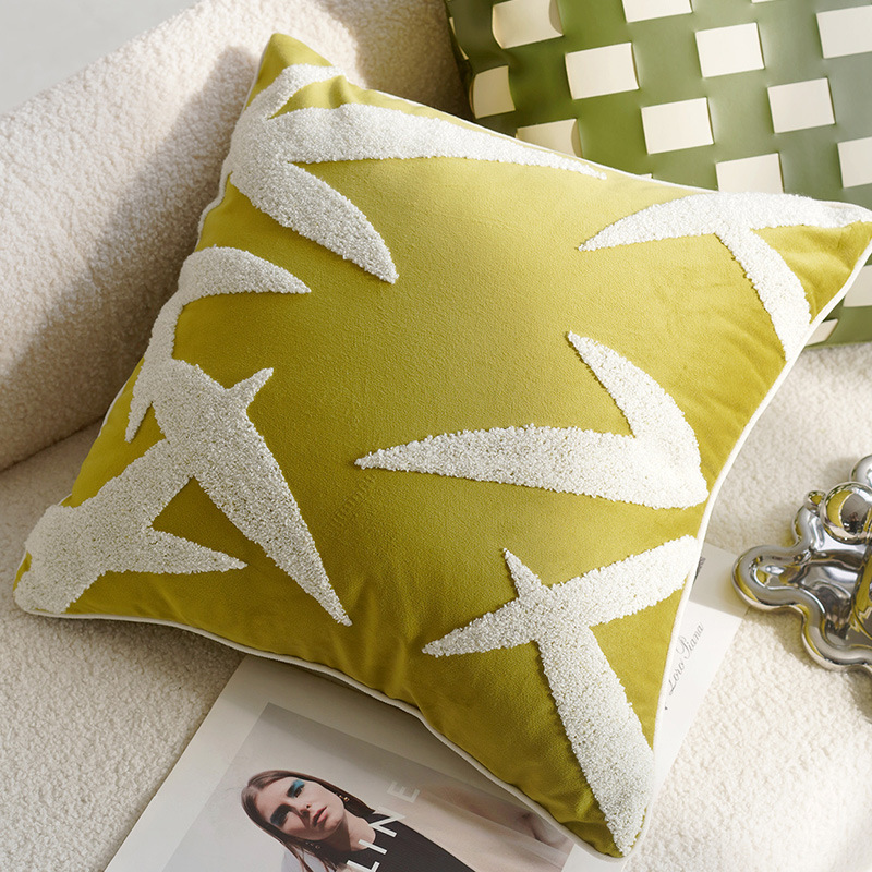Coussin cora vert 45x45cm