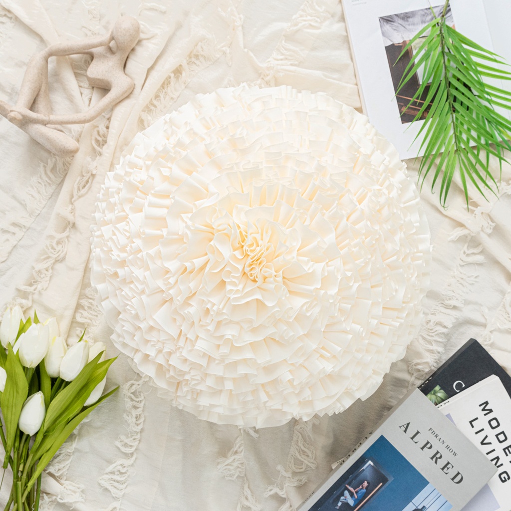 Coussin mélina blanc cassé diamètre 45cm