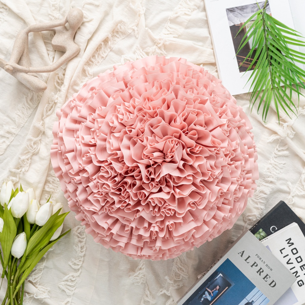 Coussin mélina rose diamètre 45cm