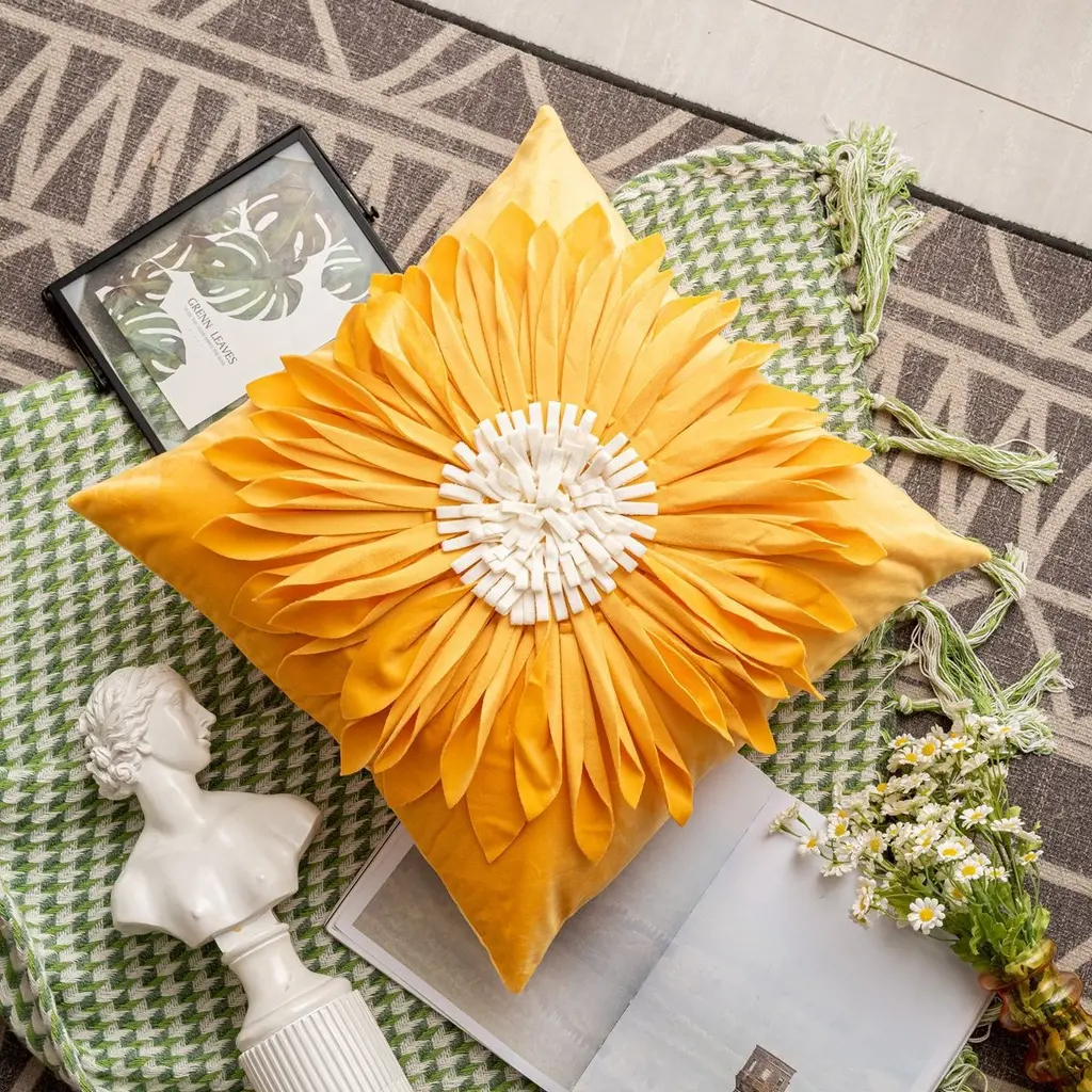 Coussin talia jaune 45x45cm