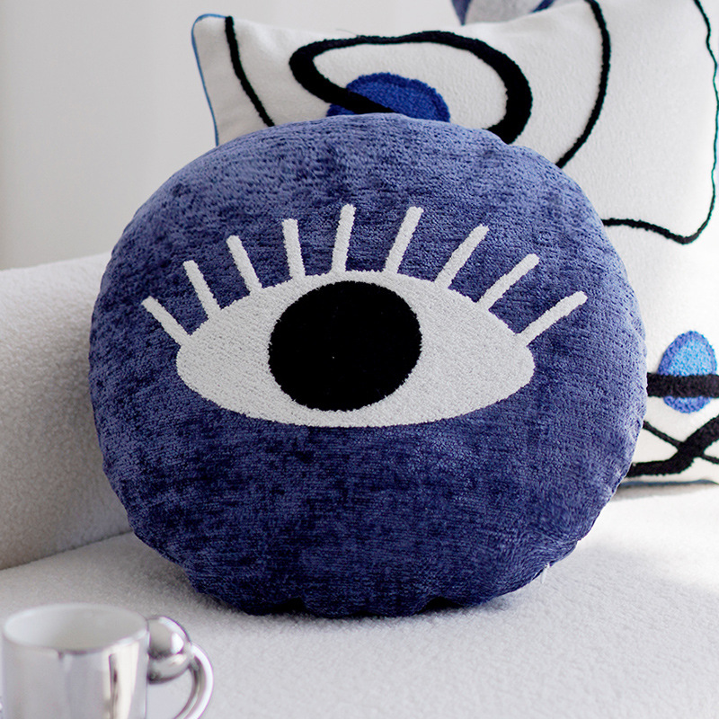 Coussin saphina bleue diamètre 45cm