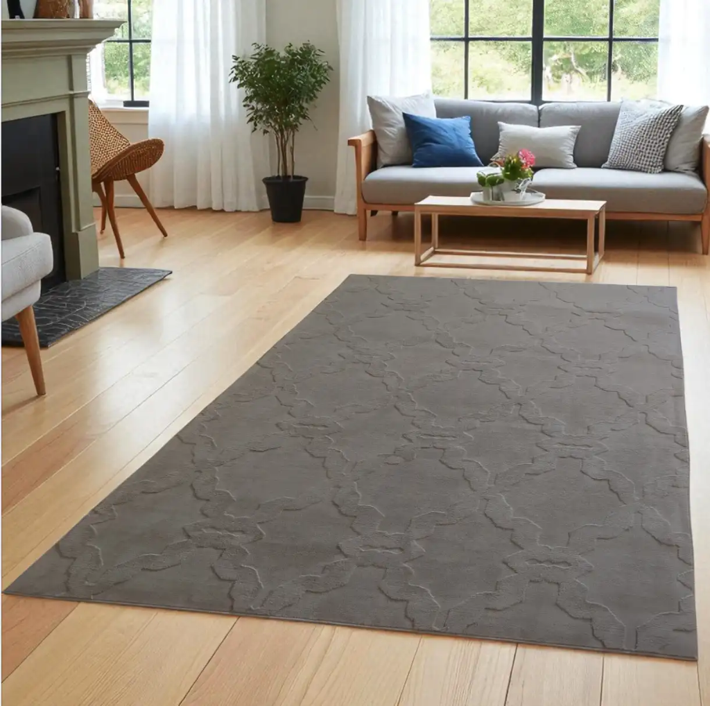 Tapis "Kuomo" en 160*230 cm gris clair