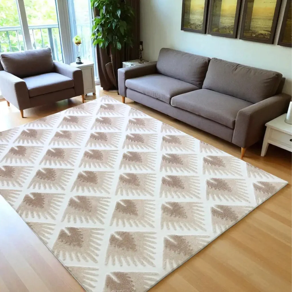 Tapis "Yugen" beige en 160*230 cm