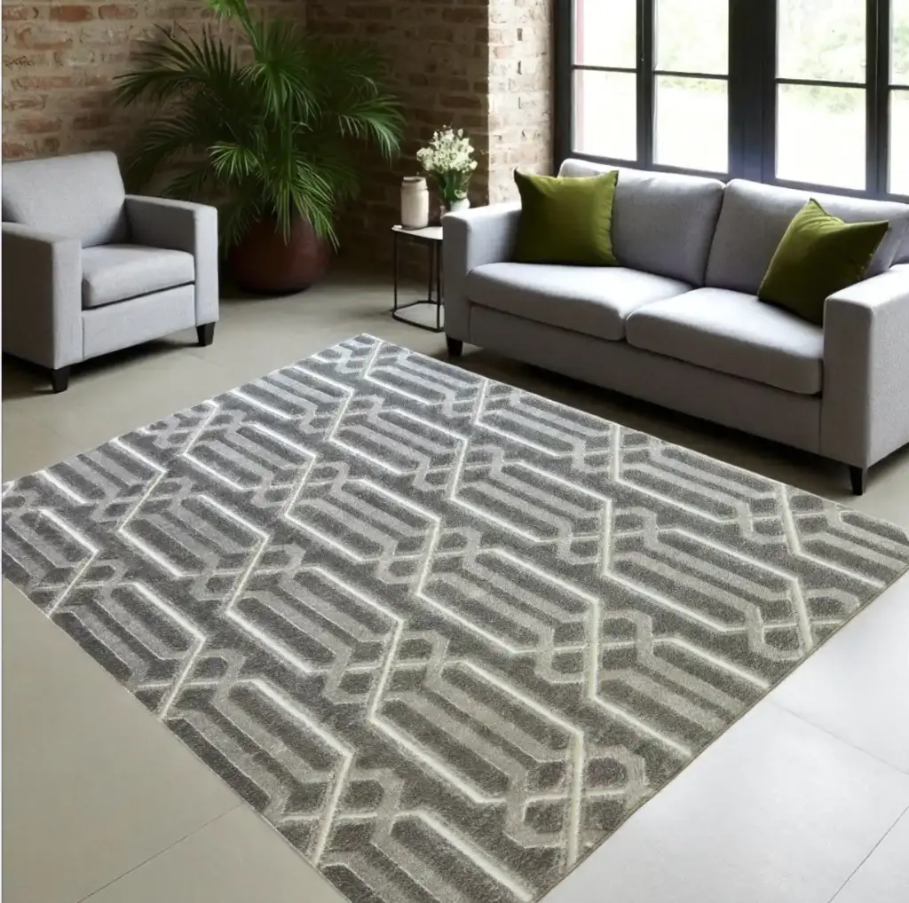 Tapis "Hinoda" gris en 160*230 cm
