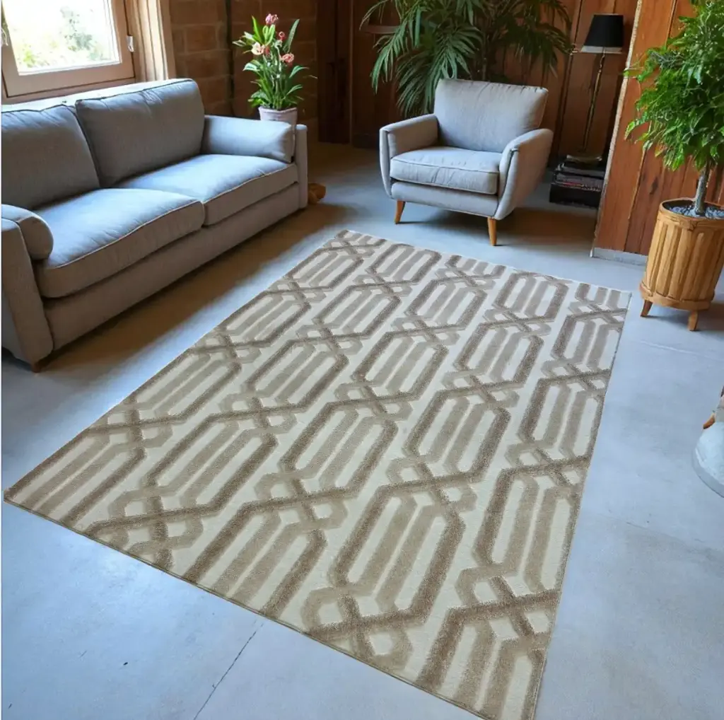 Tapis "Hinoda" beige en 160*230 cm