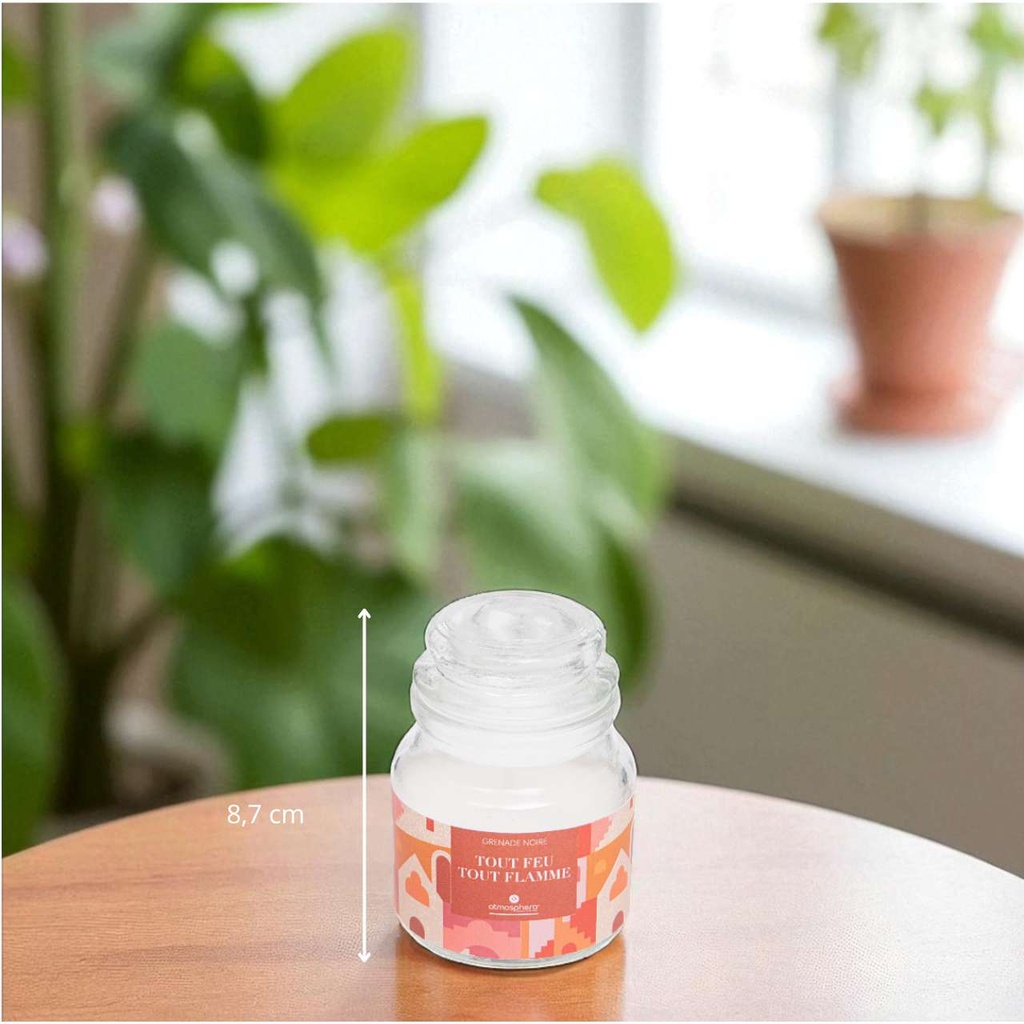 Bougie en pot grenade noir