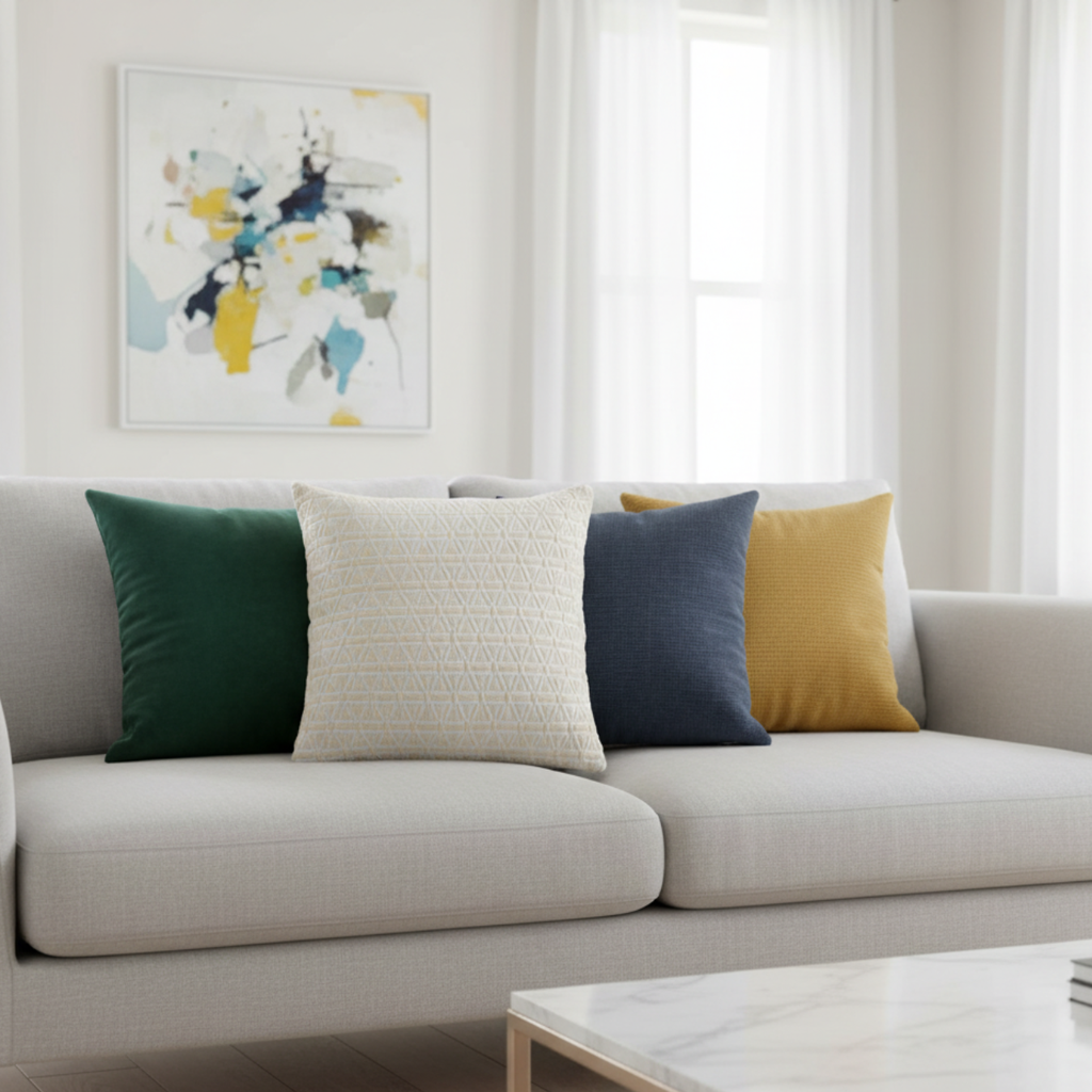 Coussin dehoussable compresse 45 x 45 cm coton/polyester jacquard milano